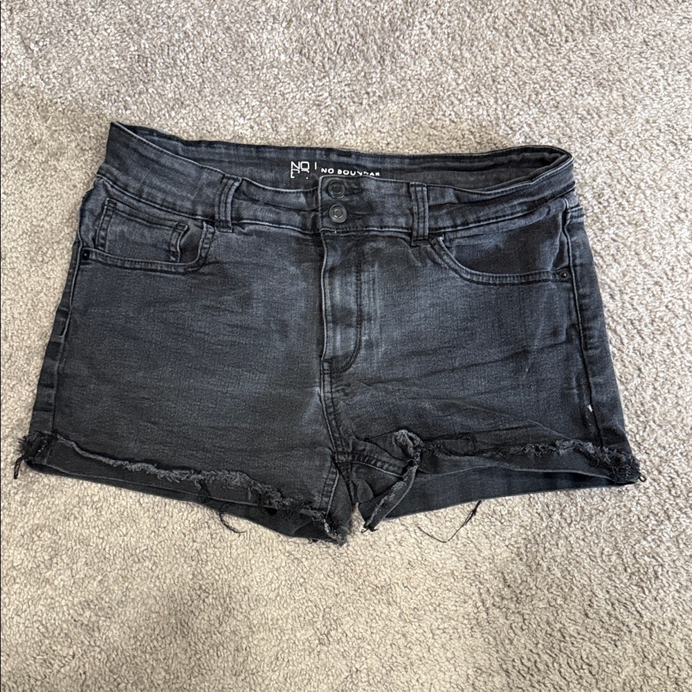 No Boundaries Charcoal Jean Shorts